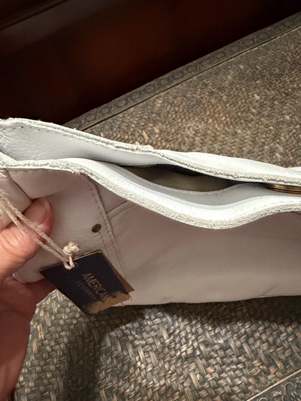 White Leather Shoulder Bag - Picture 16 of 16